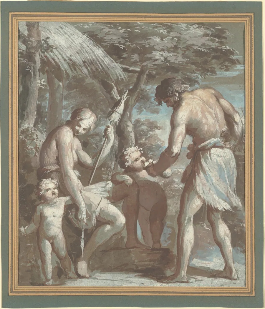Adam and Eve with Cain and Abel by Carlo Alberto Baratta