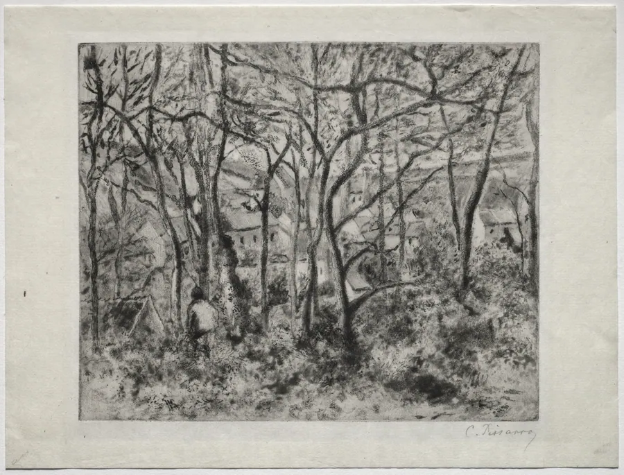 Wooded Landscape at L'Hermitage, Pontoise by Camille Pissarro