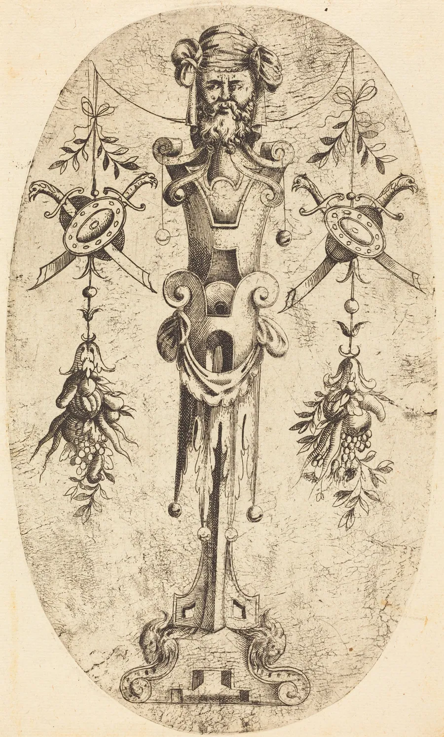 Bearded Head on a Pedestal by Jean Mignon