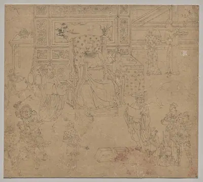 Album of Daoist and Buddhist Themes: Kings of Hells: Leaf 34