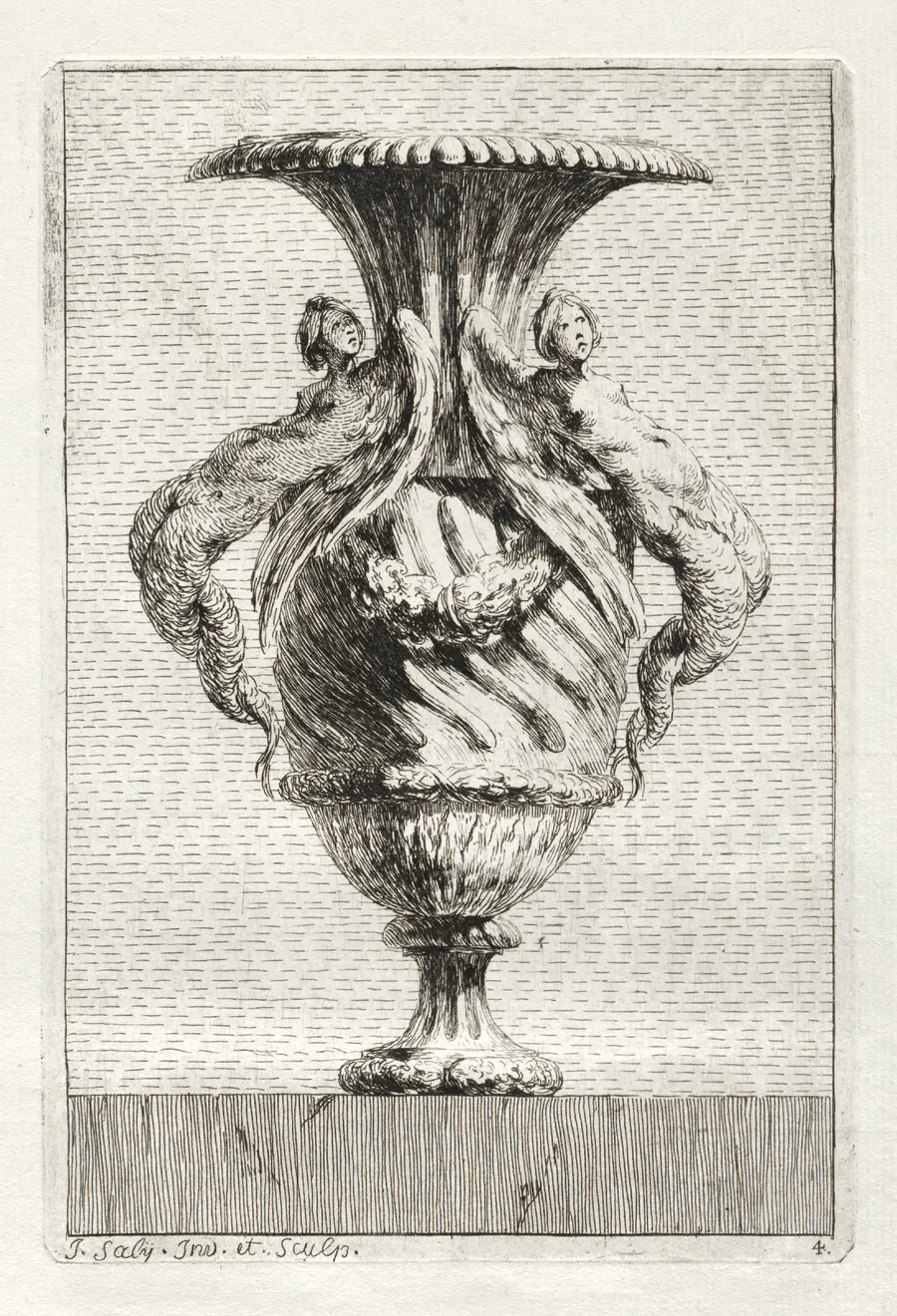 Suite of Vases:  Plate 4 by Jacques François Saly