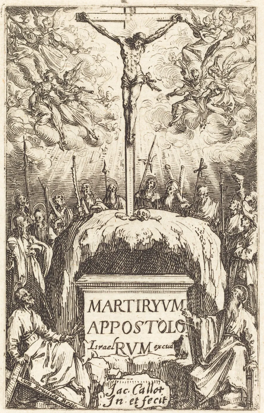 Title Page for "The Martyrdoms of the Apostles" by Jacques Callot