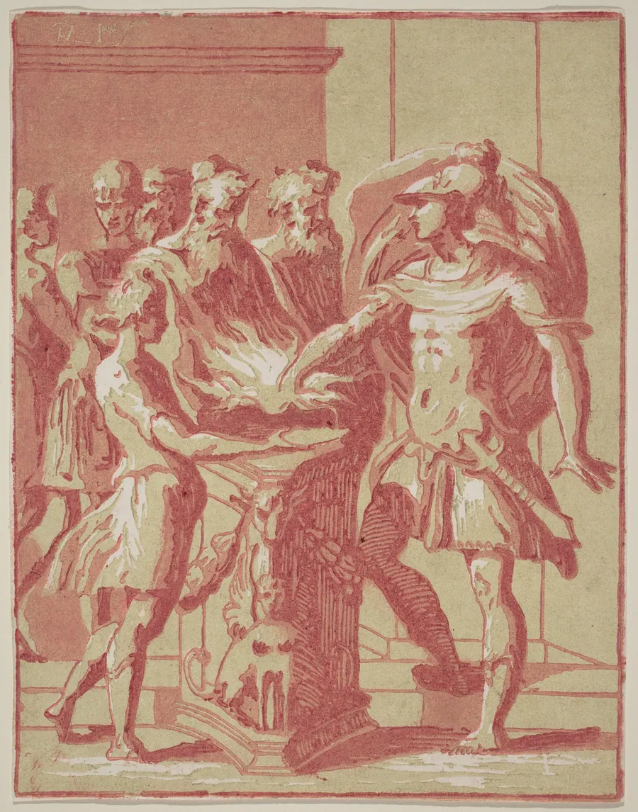 Mucius Scaevola Putting his Hand in a Fire by Anton Maria Zanetti I