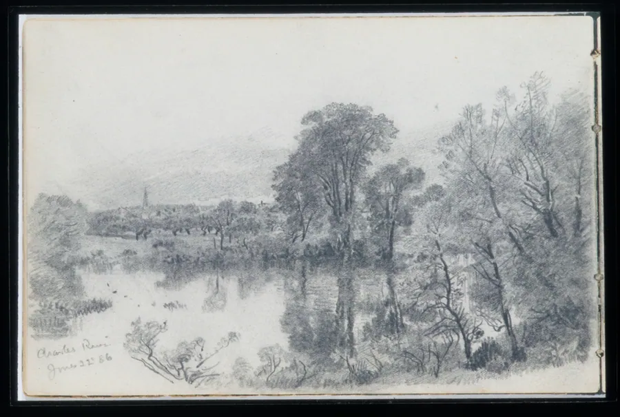 Charles River, Cambridge, Massachusetts (from Sketchbook of New England and Pennsylvania Landscape and Marine Subjects) by William Trost Richards