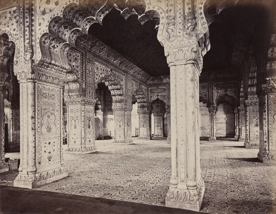 Delhi. The Emperor's Palace. Interior of Dewani in Private Hall by Samuel Bourne