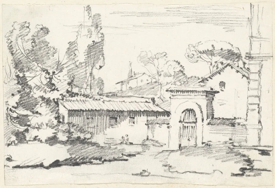 Entrance to the Gardens of the Villa Giulia by Joseph-Marie Vien