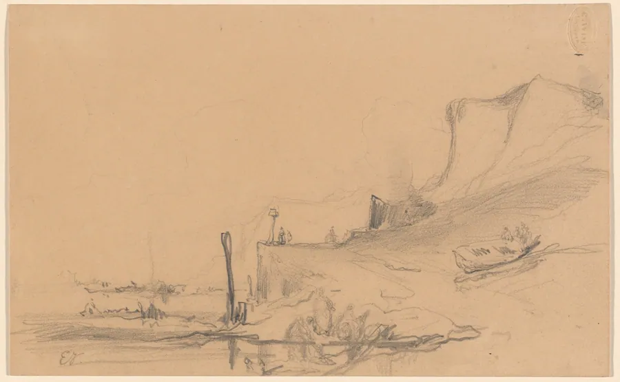 A Coast Road with Cliffs in the North of France by Eugène Isabey