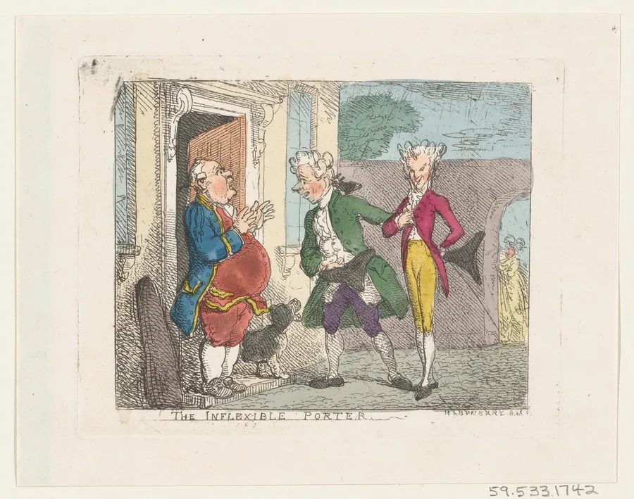 The Inflexible Porter by Thomas Rowlandson