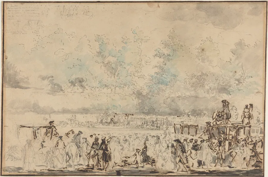 Royal Review of the Troops by Gabriel de Saint-Aubin