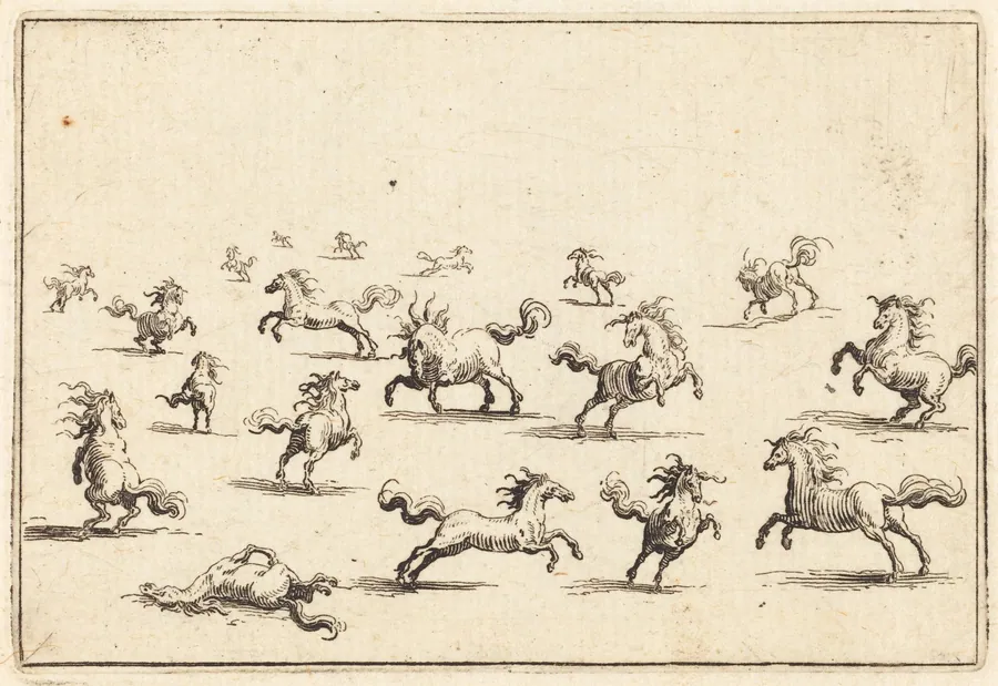Horses Running by Jacques Callot