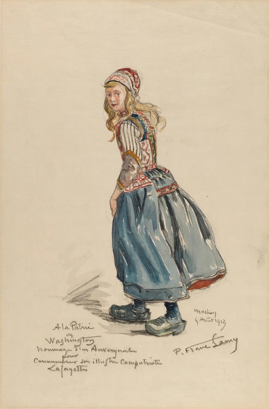 Peasant Girl by Pierre Franc Lamy, French, born Clermont-Ferrand, France 1855-died Paris, France 1919