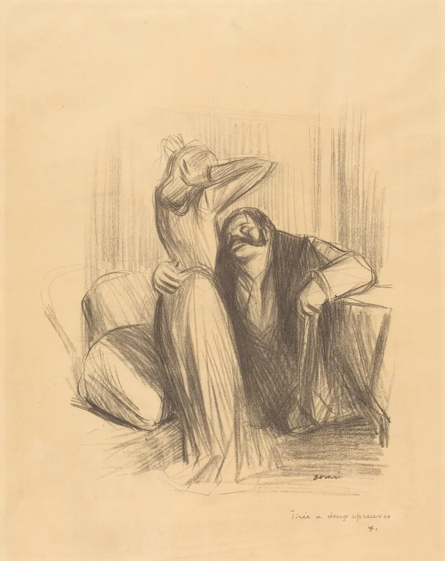 Scène de cabinet particulier (planche en hauteur) (Scene in a Private Room) (vertical plate) by Jean-Louis Forain
