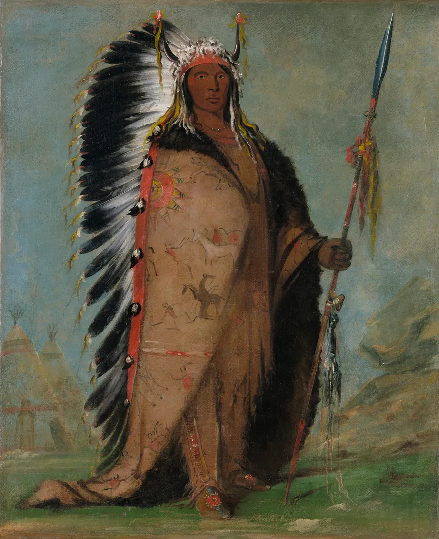 Ee-áh-sá-pa, Black Rock, a Two Kettle Chief by George Catlin, born Wilkes-Barre, PA 1796-died Jersey City, NJ 1872