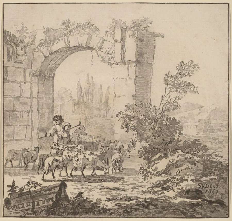 Flock of Goats by Cornelis Ploos van Amstel
