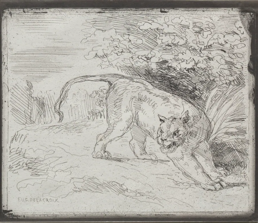 A Trapped Tiger by Eugène Delacroix