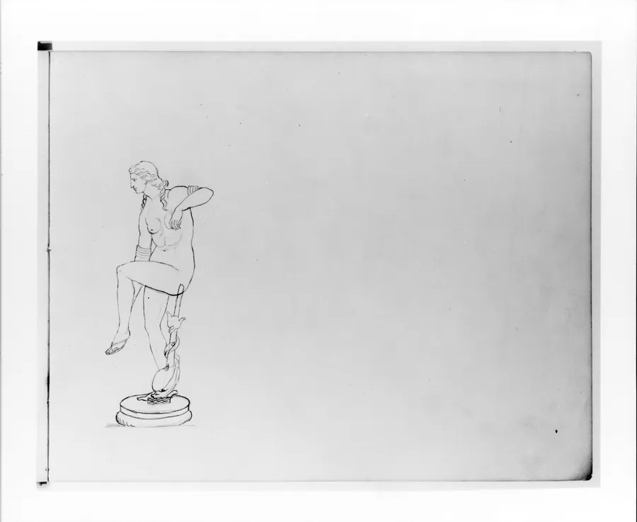 Study of a Neo-Classical Full-length Female Figure (from Sketchbook) by John Quincy Adams Ward