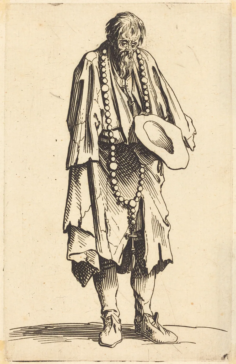 Beggar with Rosary by Jacques Callot