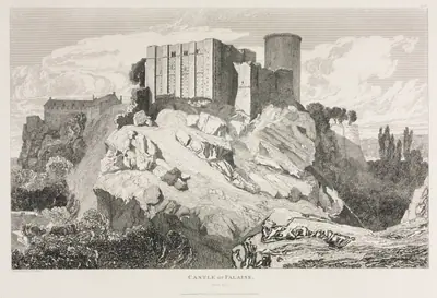 Architectural Antiquities of Normandy (Vol. II), Pl. 90:  Castle of Falaise (North View)