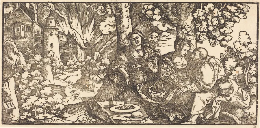 Lot and His Daughters by Hans Leonard Schäufelein