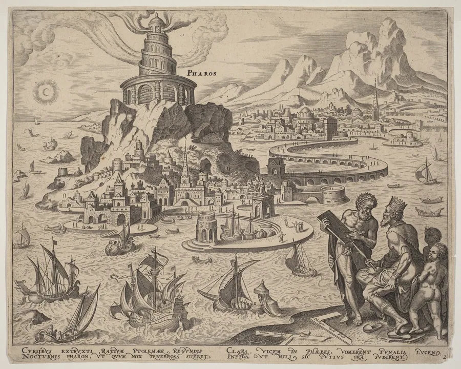 Pharos (The Lighthouse at Alexandria) by Philip Galle