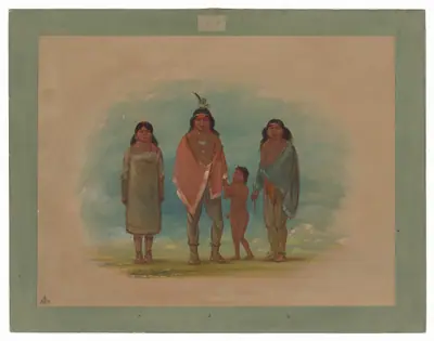 Patagon Chief, His Brother, and Daughter
