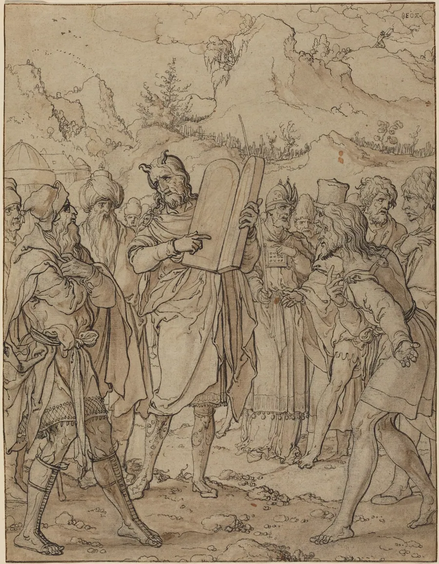 Moses Delivering God's Commandments to the Israelites by Jan Swart van Groningen