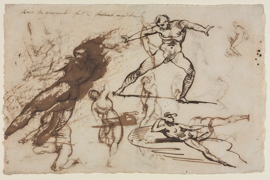 Sheet of Sketches (recto) by Théodore Géricault