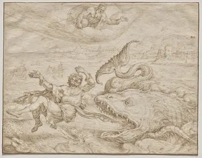 Jonah Cast Out by the Whale onto the Shore of Nineveh