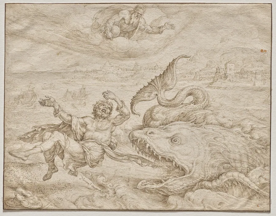 Jonah Cast Out by the Whale onto the Shore of Nineveh by Maarten van Heemskerck