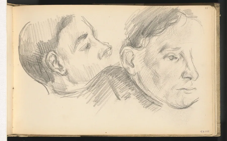 Two Heads by Paul Cezanne