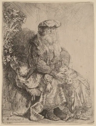 Abraham Caressing Isaac