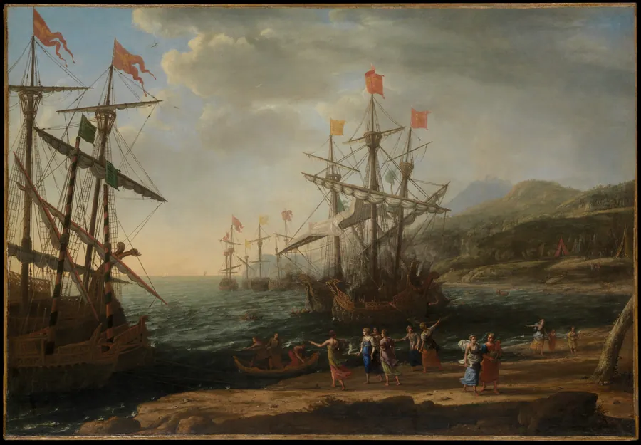 The Trojan Women Setting Fire to Their Fleet by Claude Lorrain (Claude Gellée)