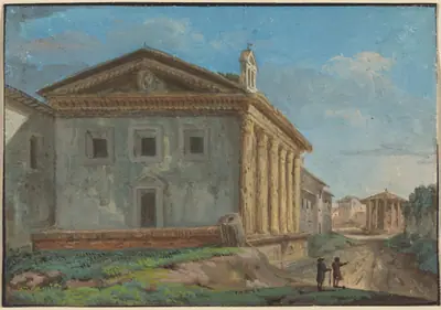 Tempio della Fortuna Virile with the Tempio di Vesta in the Distance