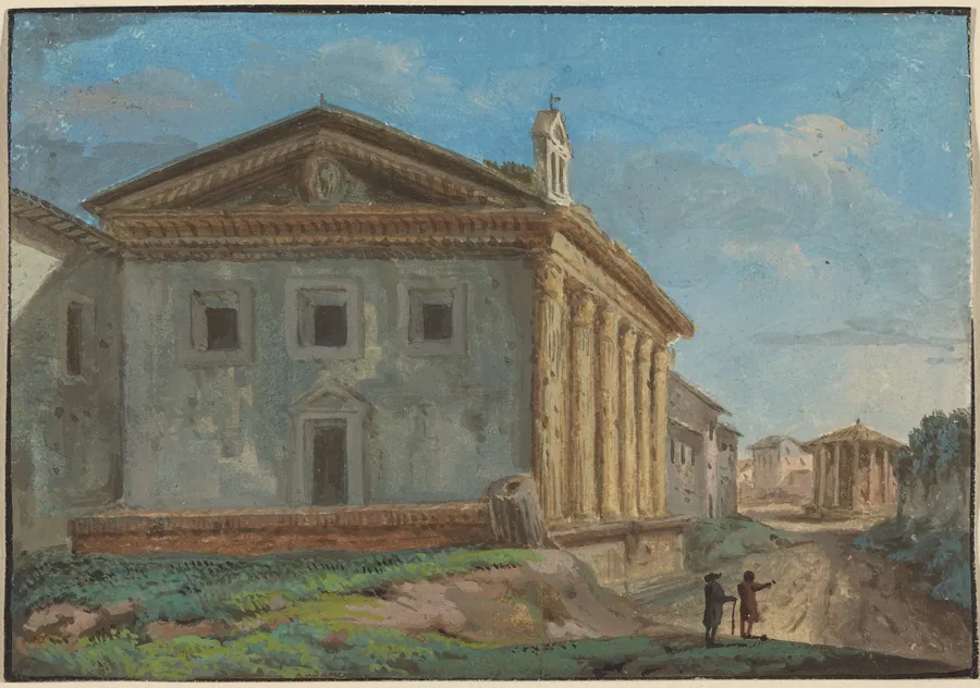 Tempio della Fortuna Virile with the Tempio di Vesta in the Distance by Italian 18th Century
