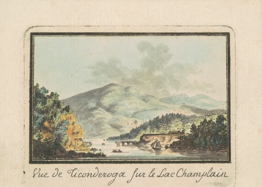 View of Ticonderoga from Lake Champlain by Charles B. J. Févret de Saint-Mémin