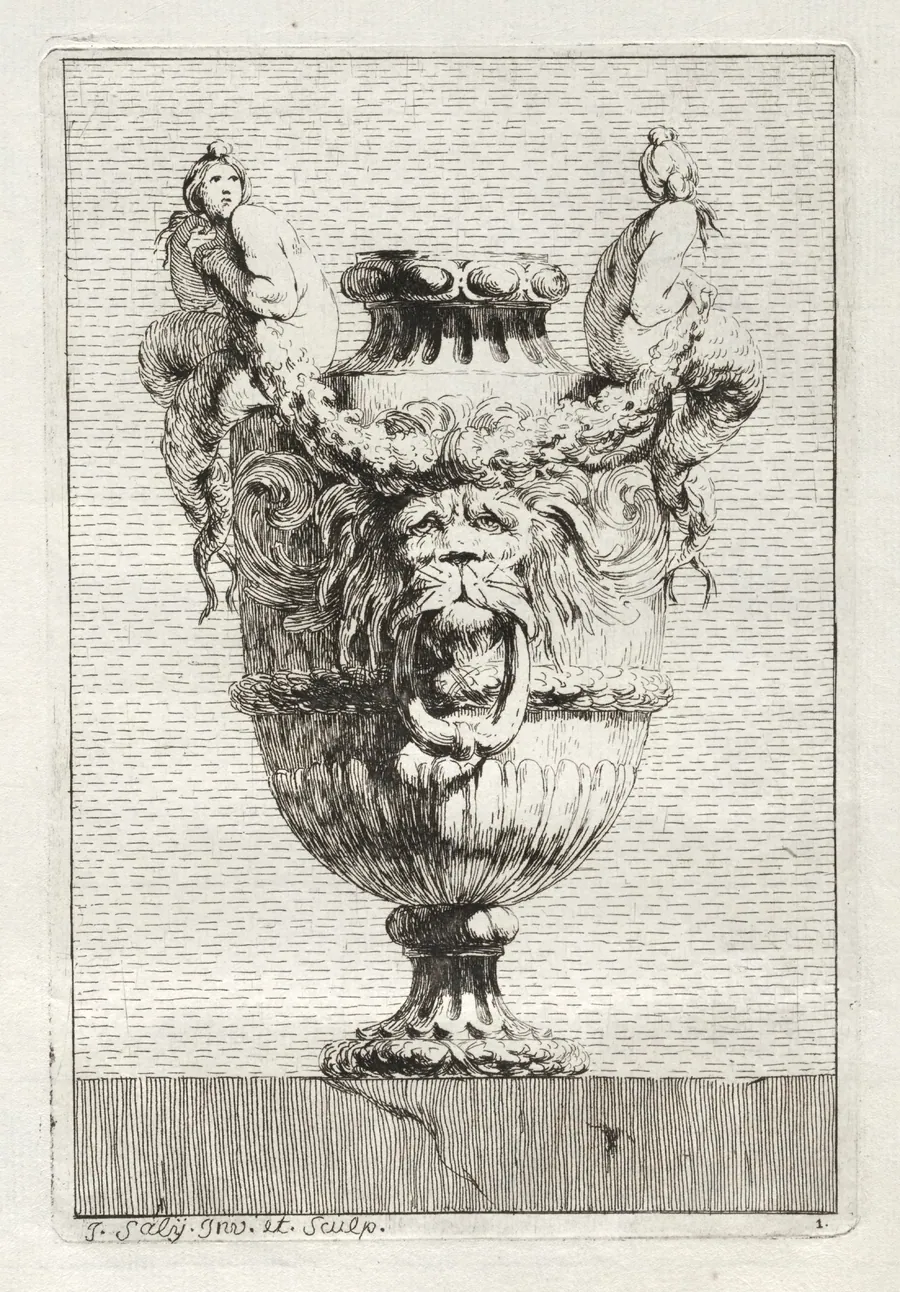 Suite of Vases:  Plate 1 by Jacques François Saly