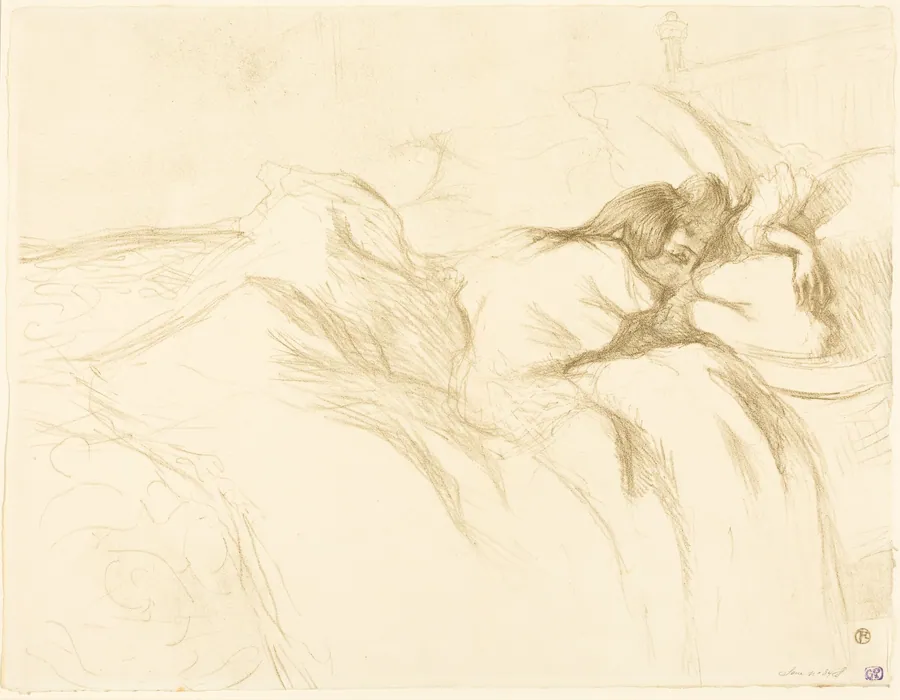 Woman Waking Up in Bed (Femme Couchée, Réveil) by Henri de Toulouse-Lautrec