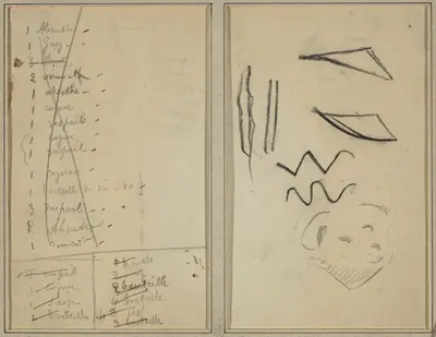 "Neige" (Snow); Itinerary [recto]