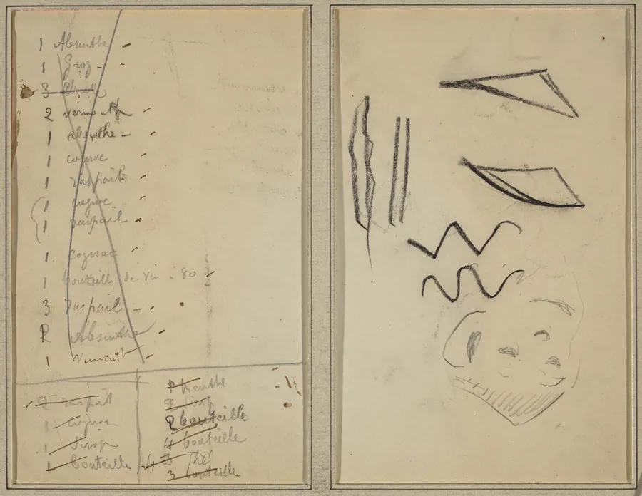 "Neige" (Snow); Itinerary [recto] by Paul Gauguin