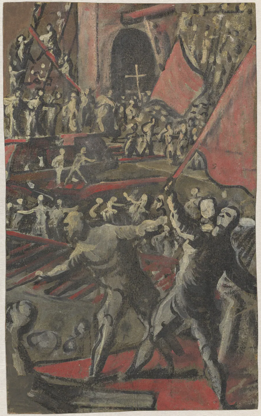 Venetian Soldiers Attacking Constantinople (recto) by Domenico Tintoretto