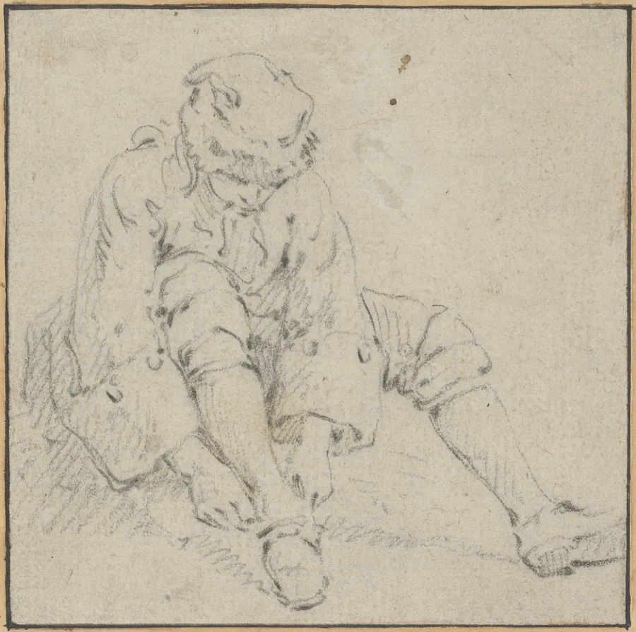 Man Pulling on His Shoe by Jean-Baptiste Le Prince