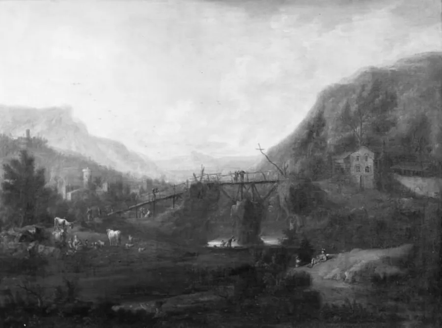 Bjerglandskab by Johann Christian Vollerdt