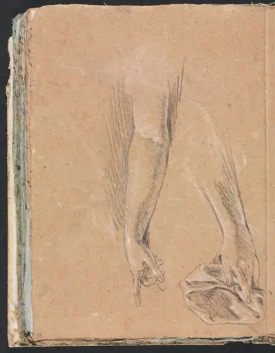 Verona Sketchbook: Arms and hands with drapery (page 78)