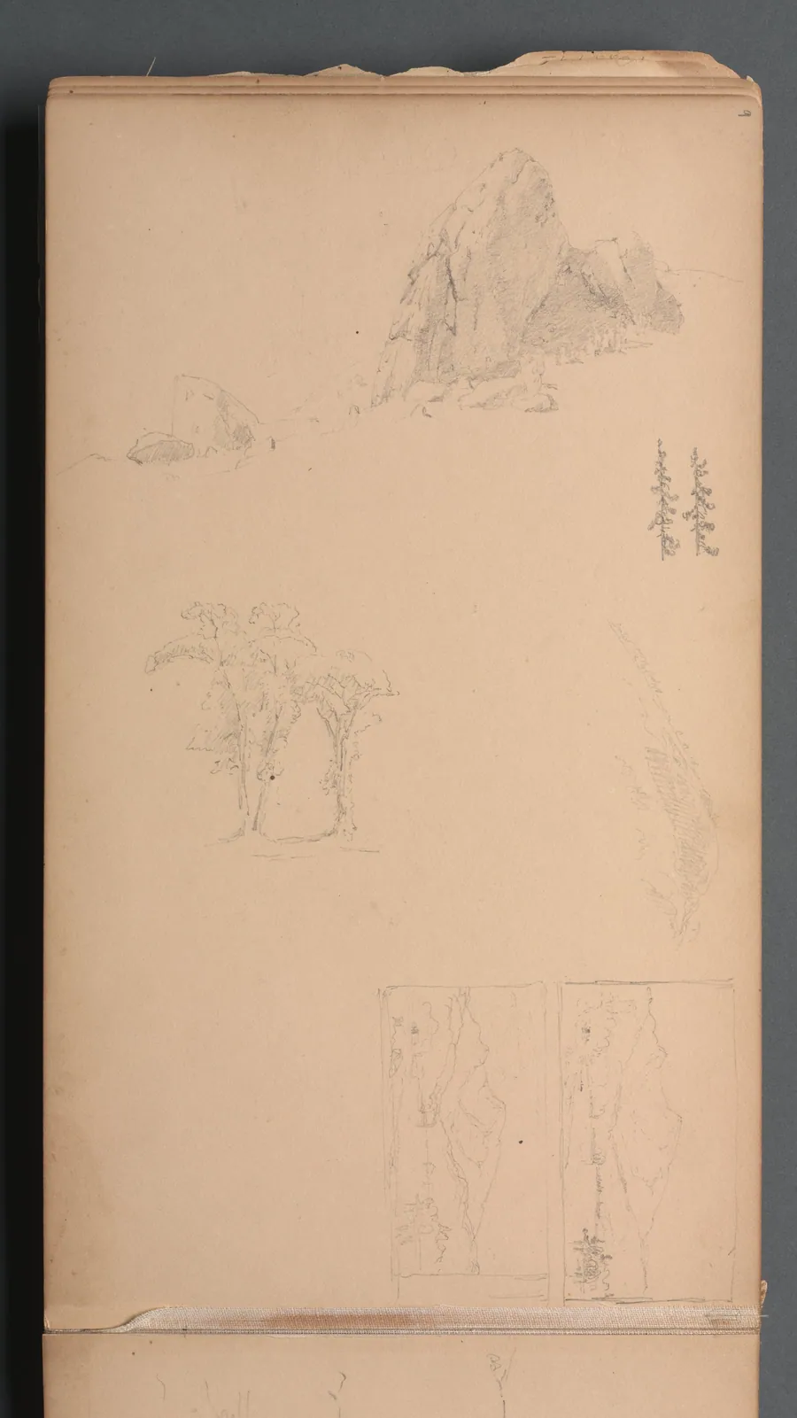 Sketchbook, page 09: Mountians and Rocks by Sanford Robinson Gifford