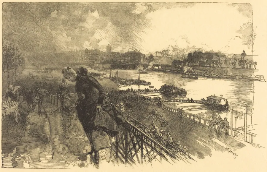 The Seine near the Austerlitz Bridge by Auguste Lepère