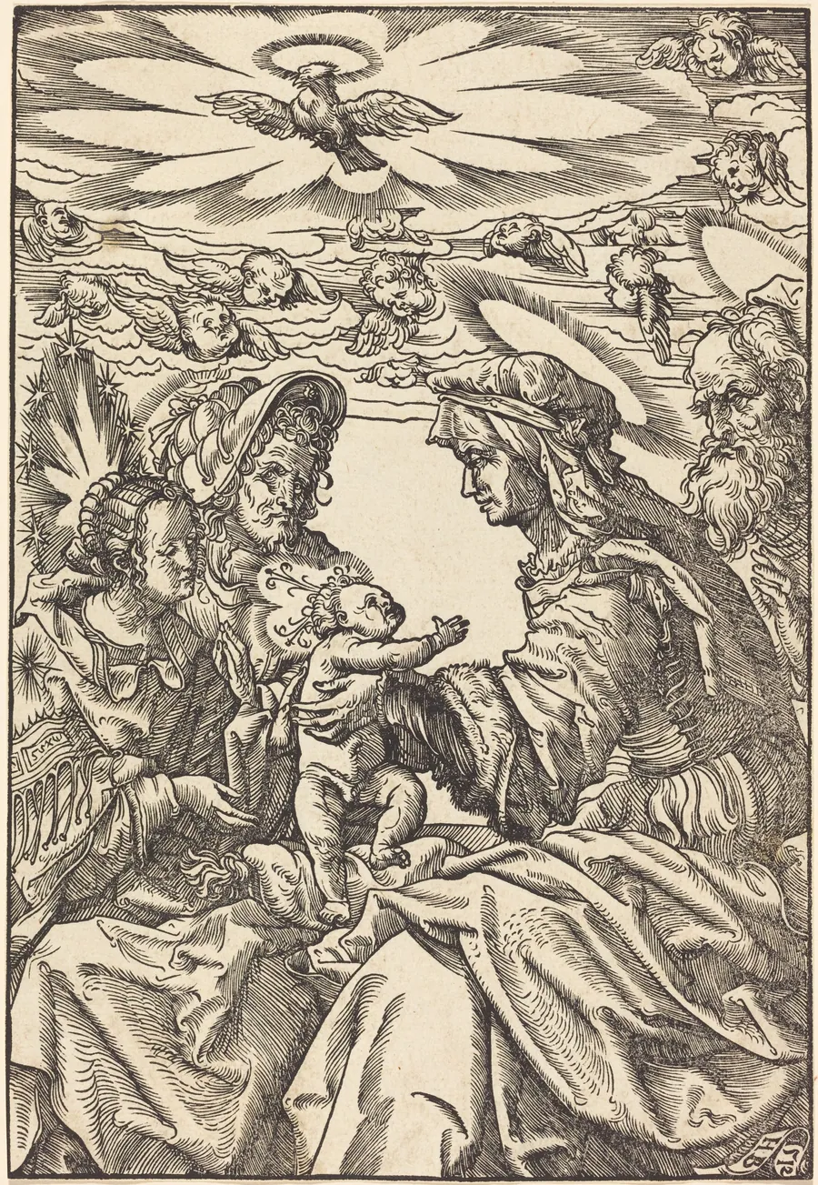 The Holy Family with Saint Anne and Saint Joachim by Hans Burgkmair I