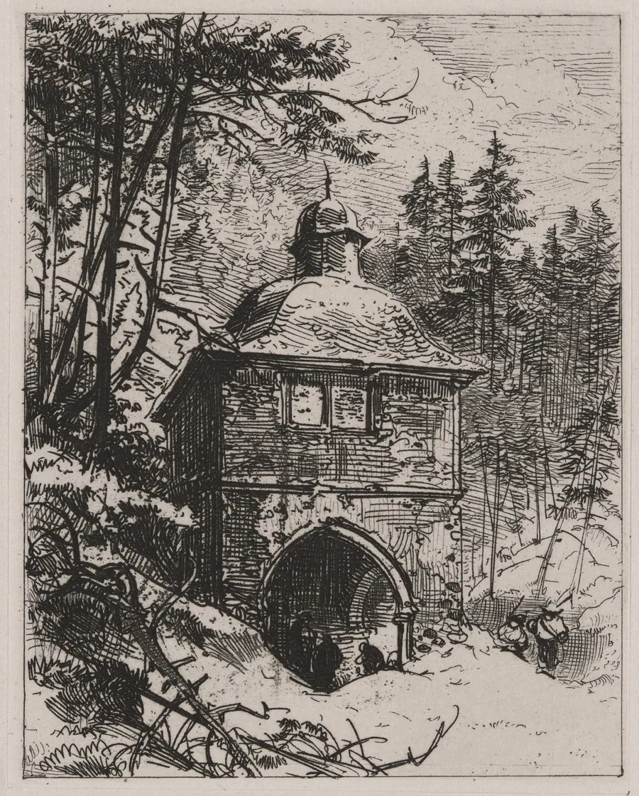Chapel in Winter by Caspar Johann Nepomuk Scheuren