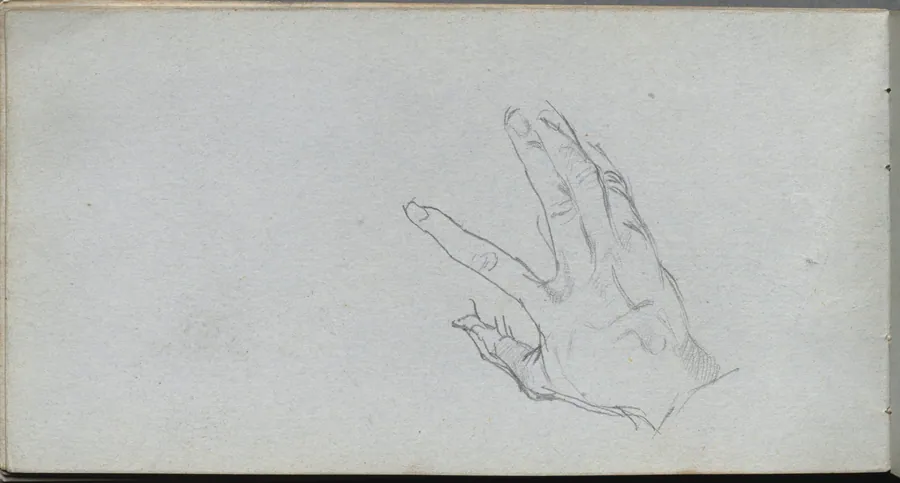 Sketchbook, page 68: Study of a Hand by Ernest Meissonier