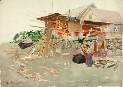 Salmon Drying, Indian Village, Alaska