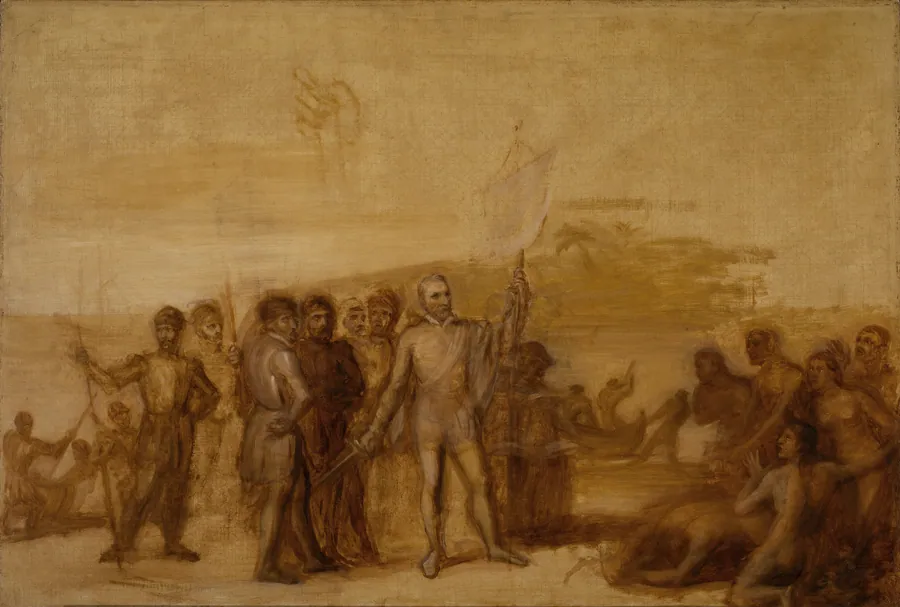 The Landing of Columbus by John Vanderlyn, born Kingston, NY 1775-died Kingston, NY 1852